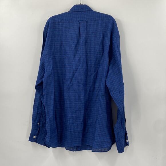 NWT Todd Snyder 100% linen blue check Button Down Shirt - Picture 4 of 7